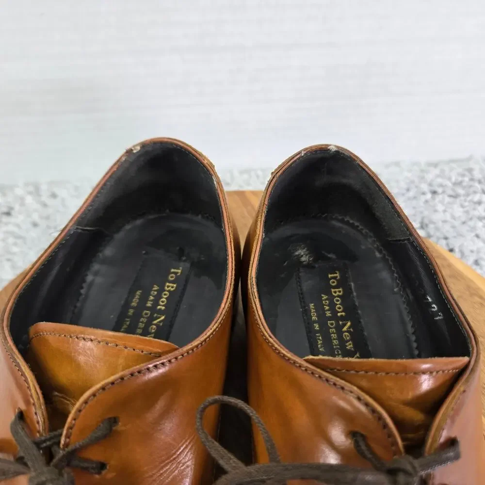 To Boot New York Mens 10 Brown Suede Plain Toe Casual Derby Oxford Dress Shoe